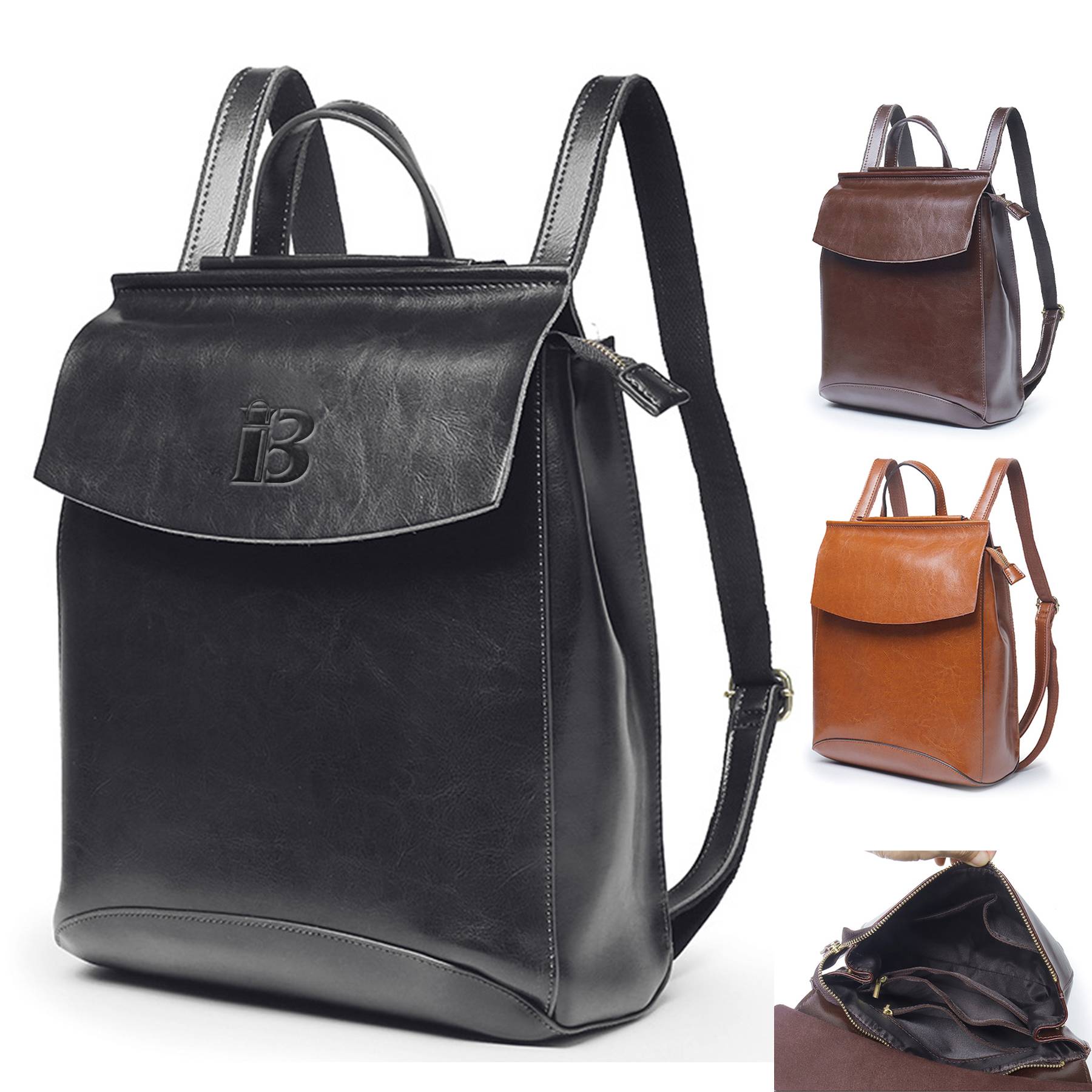 Genuine leather women's bag backpack 8