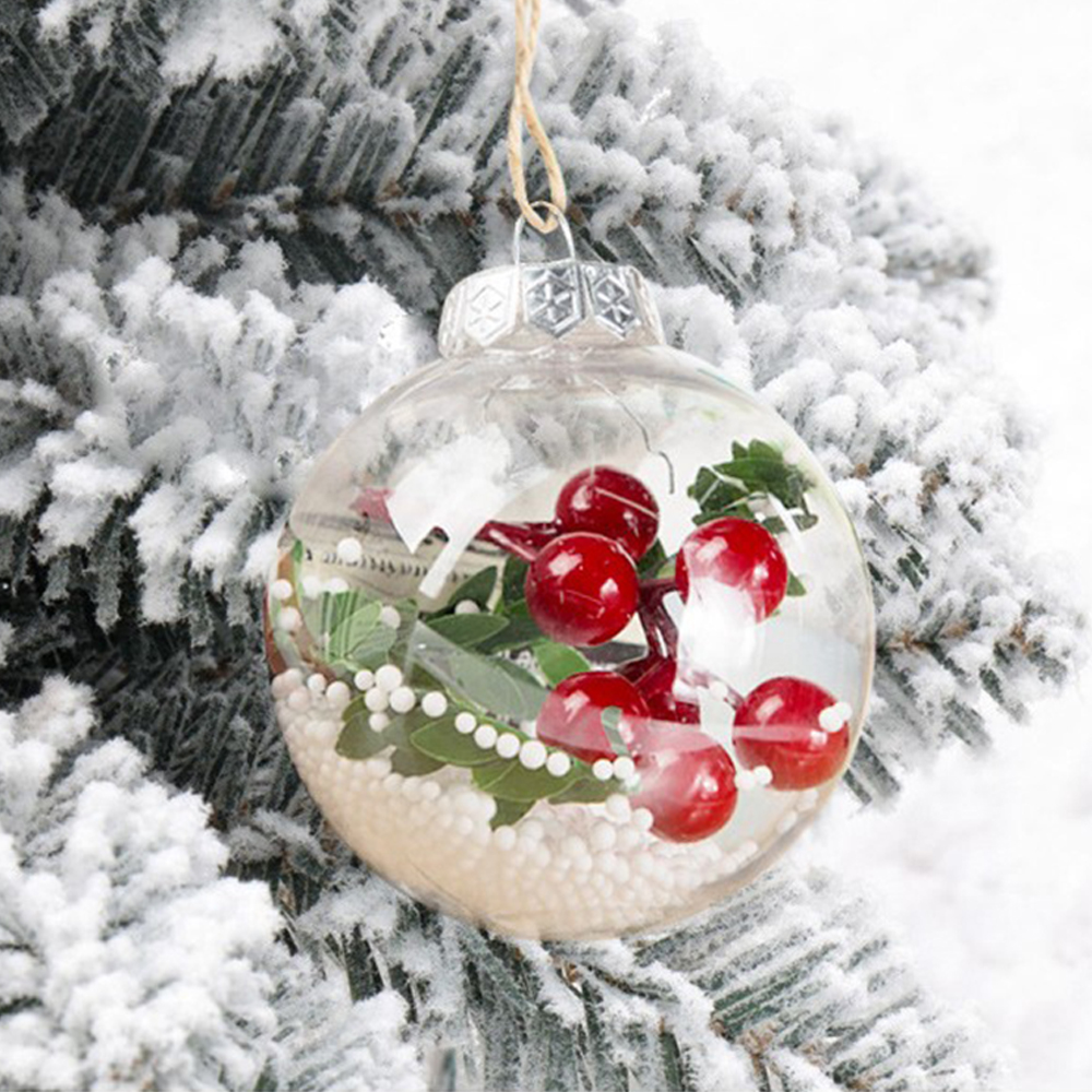 Christmas Tree 8cm Transparent Decorative Balls 3