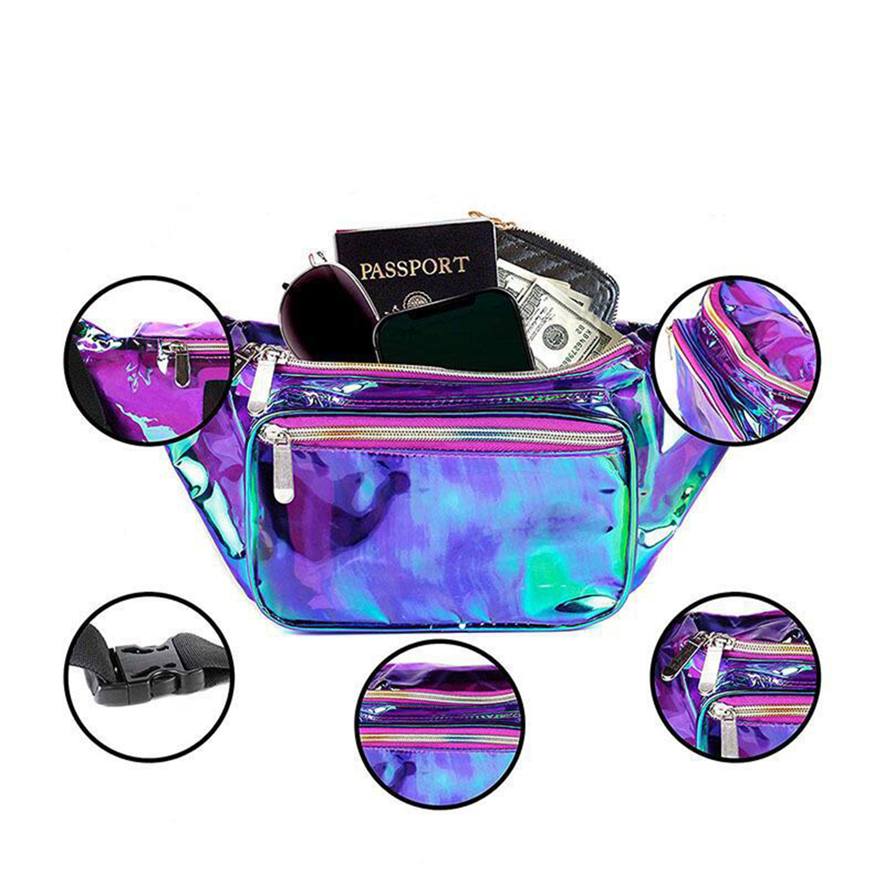 Clear Reflective Holographic Fanny Pack 1