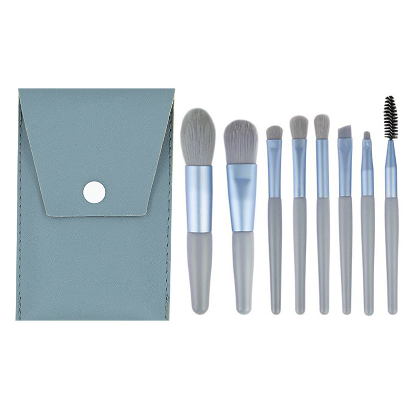 8pcs Wooden Handle Makeup Brush Set With case 4