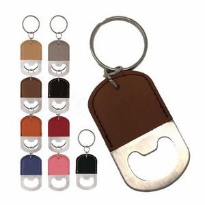 Leatherette Bottle Opener Key Ring 1