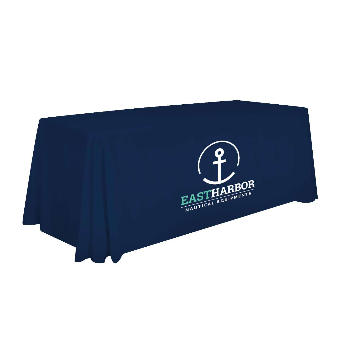 6' Stain-Resistant 3-Sided Table Throw (Full-Color Imprint, One Location)