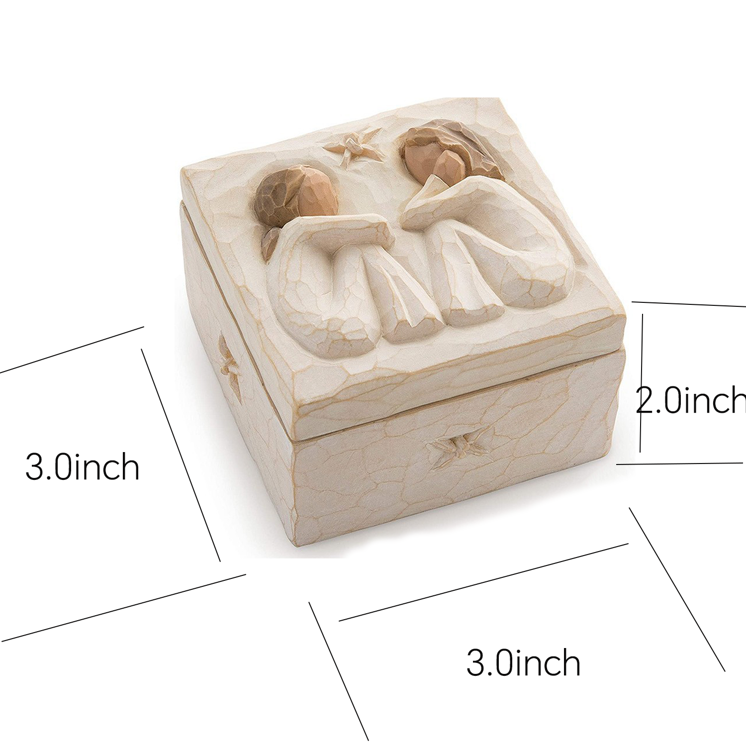 Sculpted Hand Painted Resin Keepsake Box 1