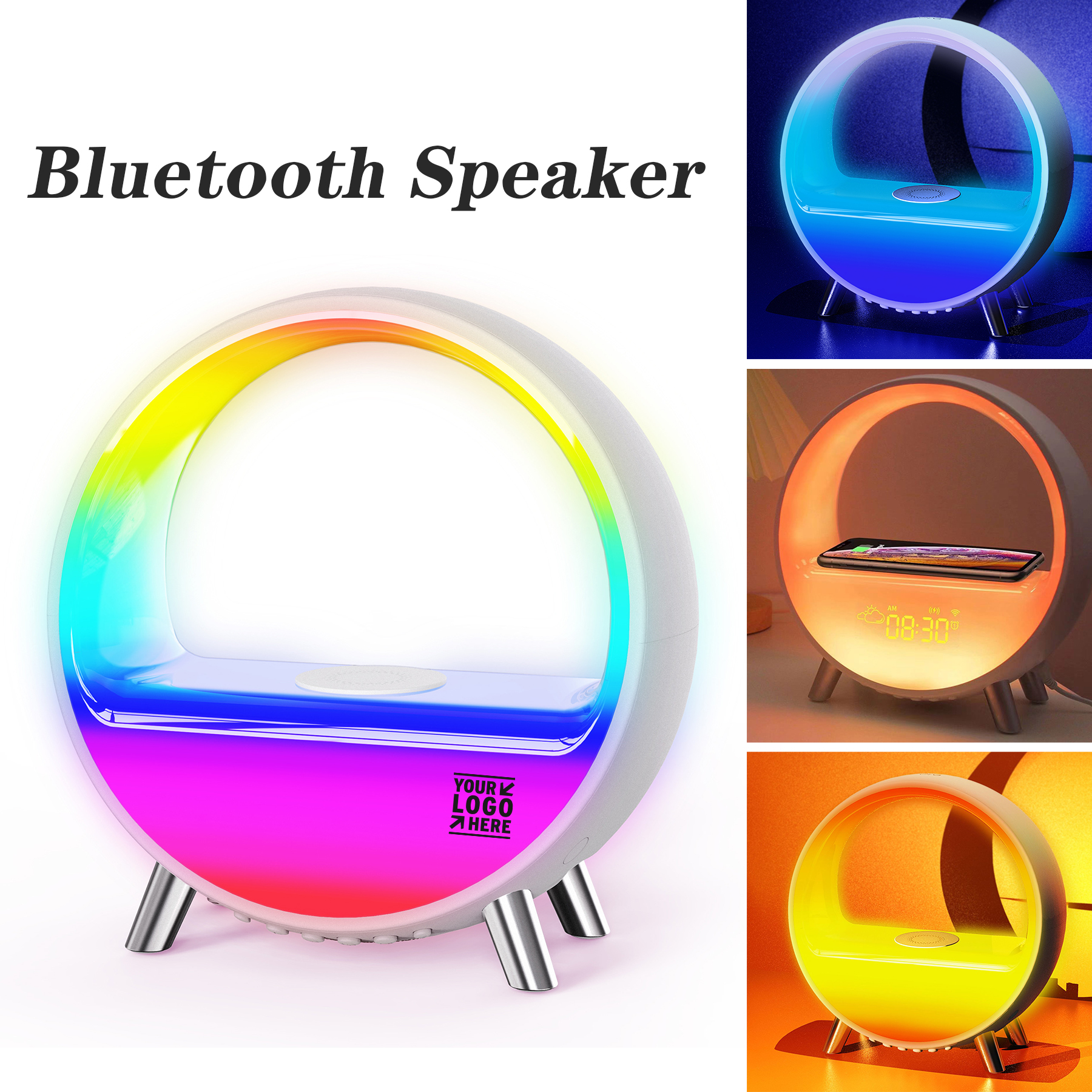 White Noise Soothing Sound Machine Wireless Charging Bluetooth Speaker Gradual Sunrise Alarm Clock