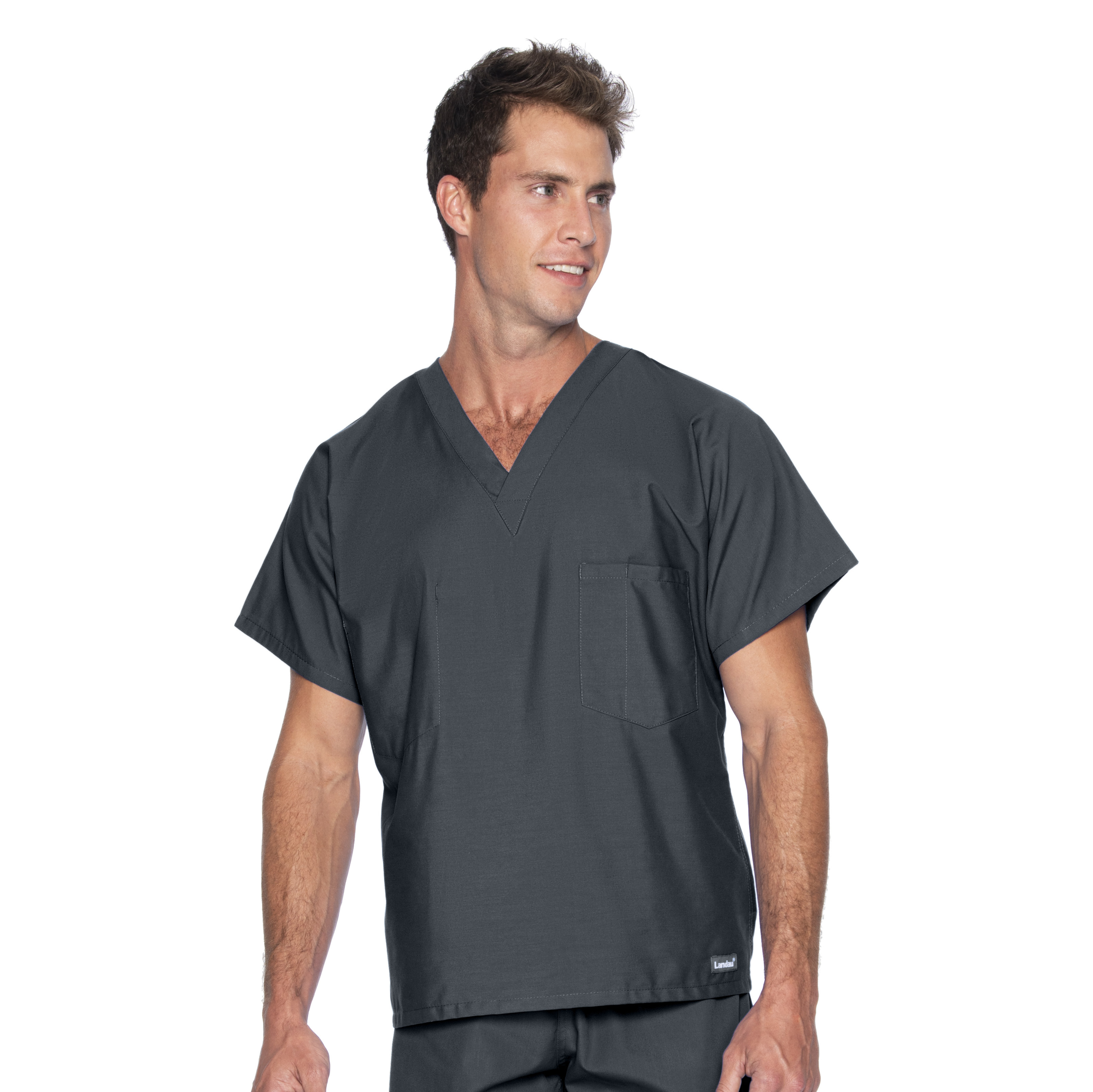 Landau - Essentials - Unisex One-Pocket Reversible V-Neck Top 5