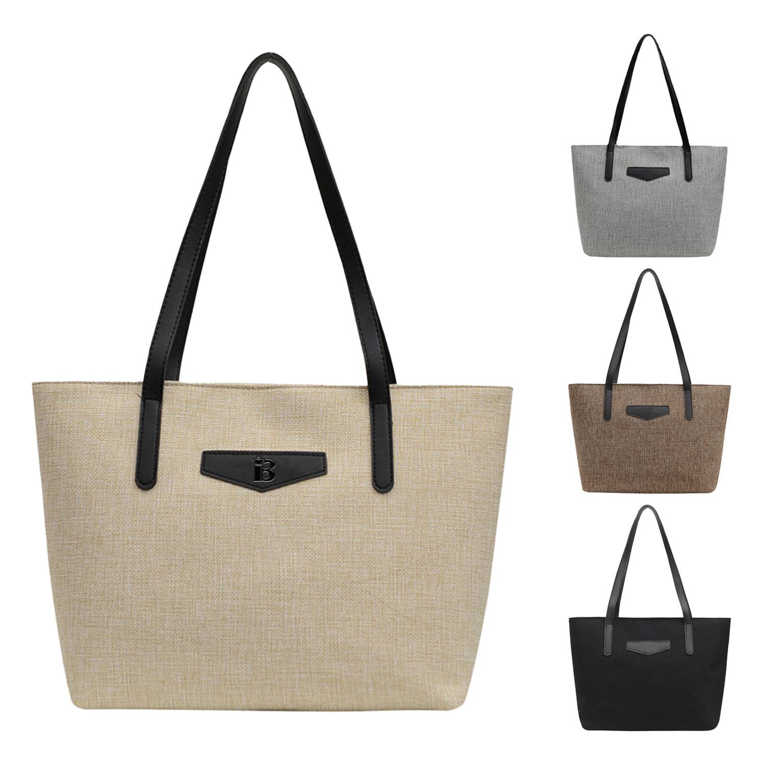 Canvas Large Capacity Tote Bag, custom tote bag with logo imprint 1