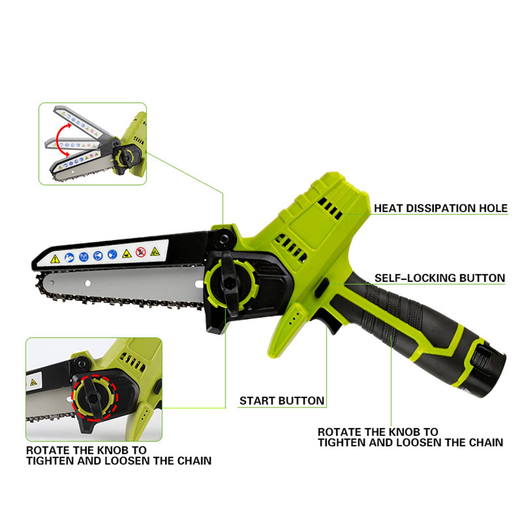 6 Inch Mini Chainsaw Cordless 3