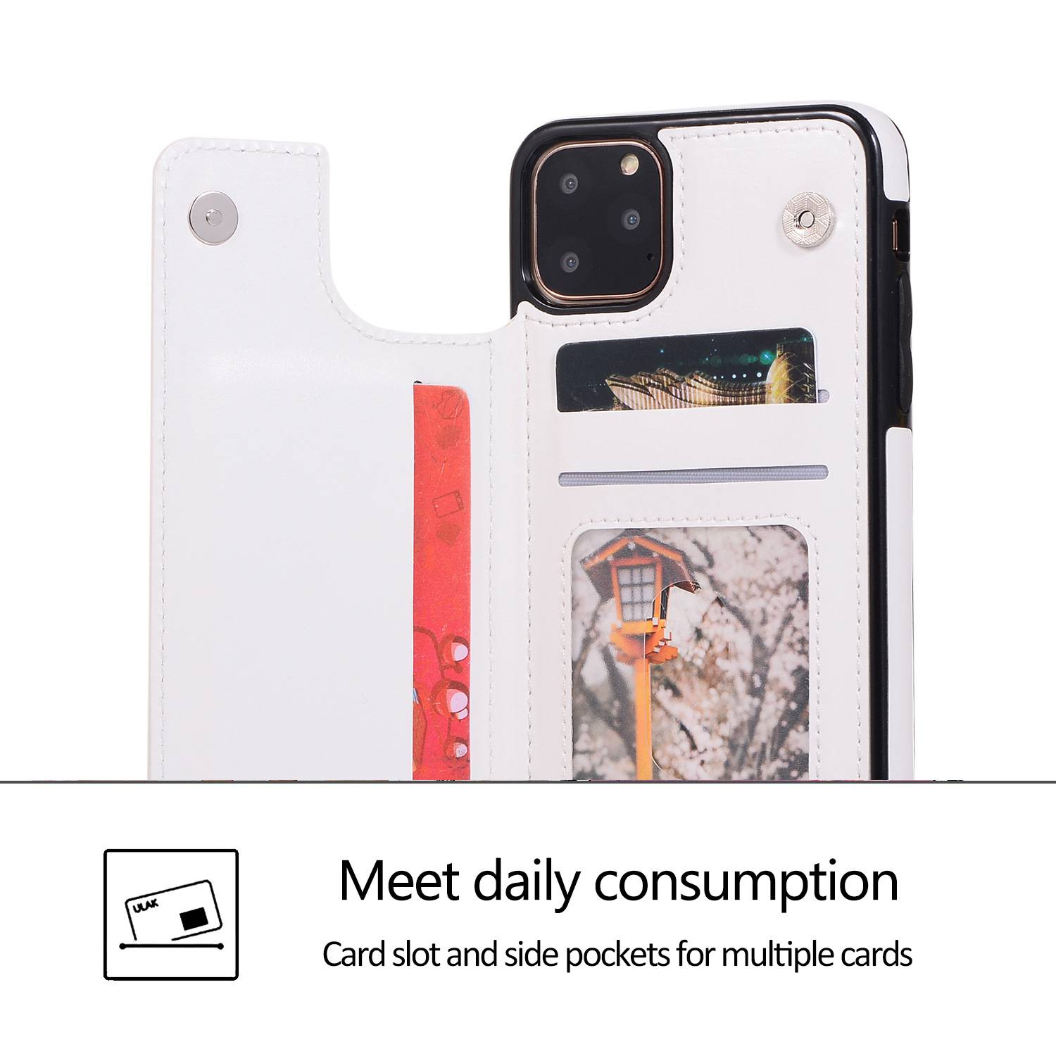 iPhone Wallet Case with Card Holder, PU Leather 2