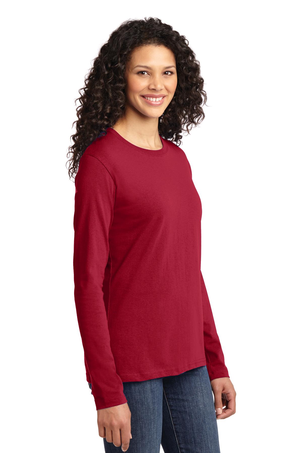 Port & Co Women's Long Sleeve Core Cotton Tee. LPC54LS 31