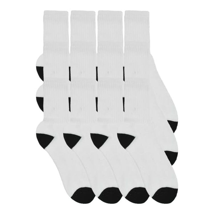Adult Sport Crew Socks - White/Black 2