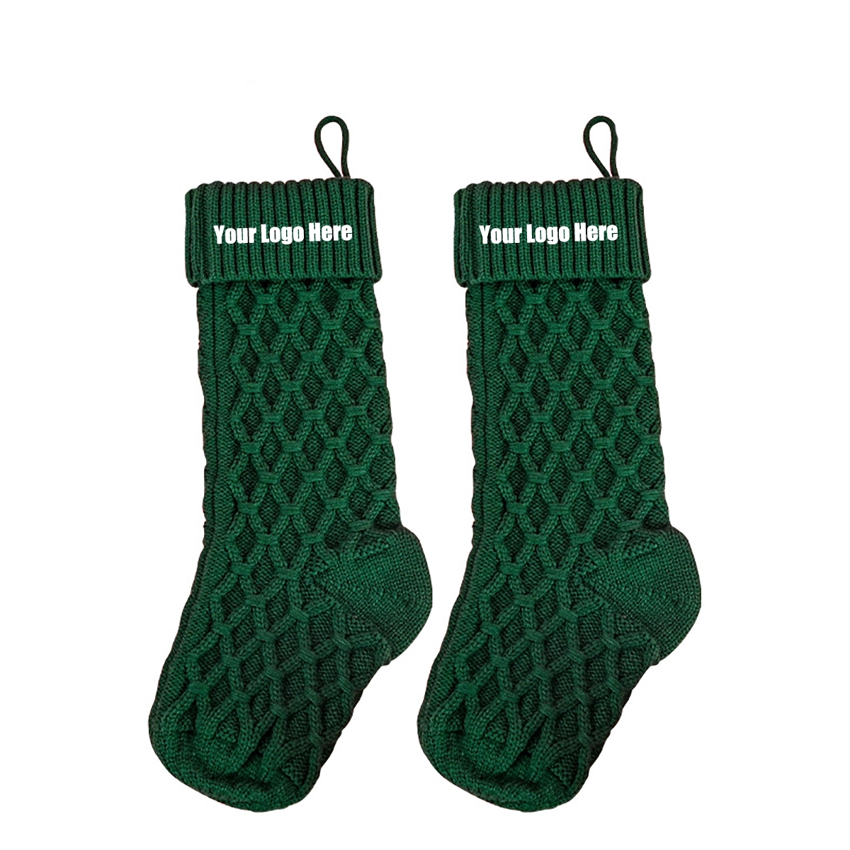 Green Knitted Christmas Stockings 2