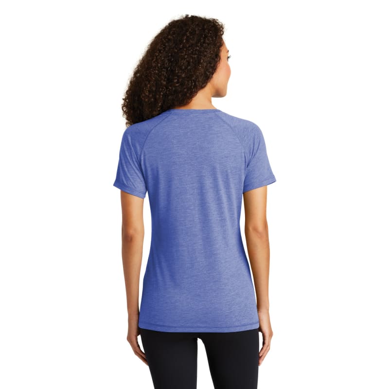 Sport-Tek Women's PosiCharge Tri-Blend Wicking Scoop Neck Raglan Tee. 24
