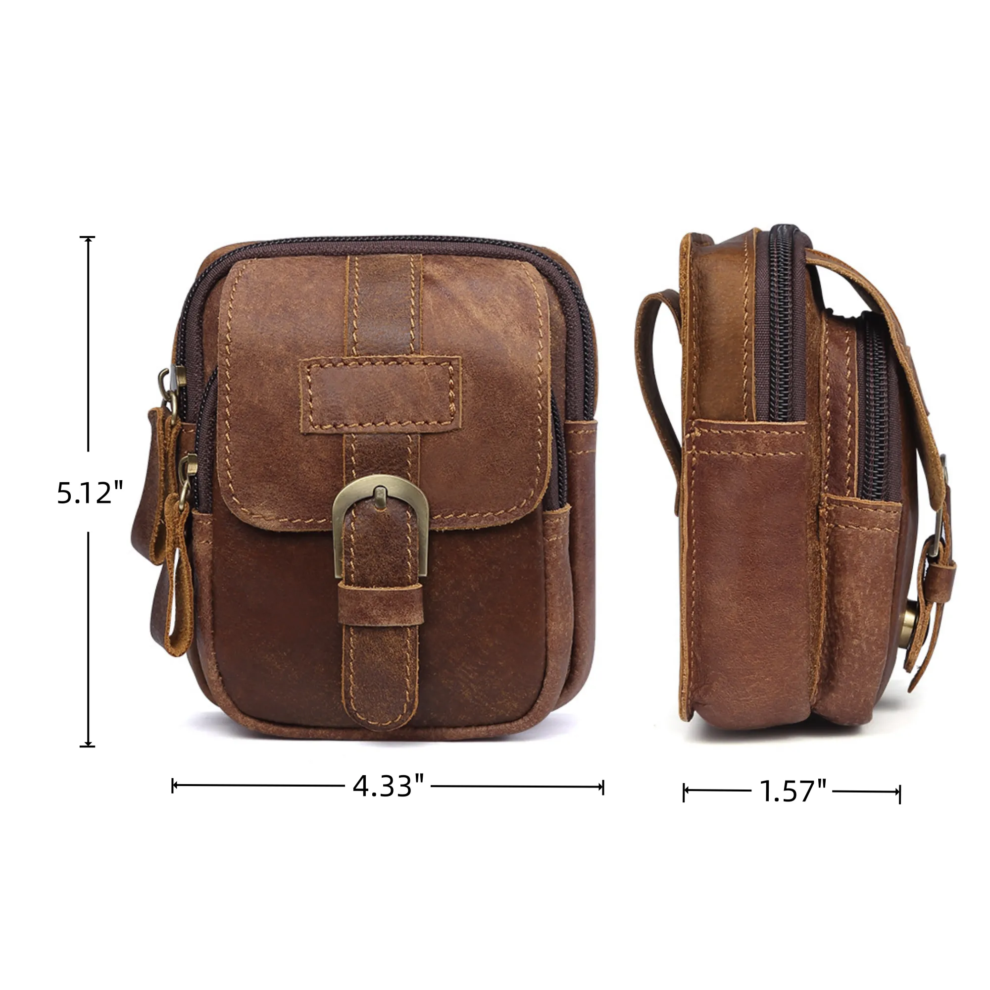 Vintage Outdoor Fanny Pack in Top-Grain Genuine Leather 2