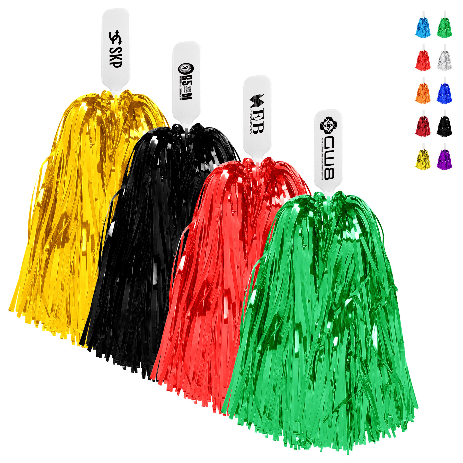 Handle Shiny 9.8'' Cheering Rally Pom Poms 5