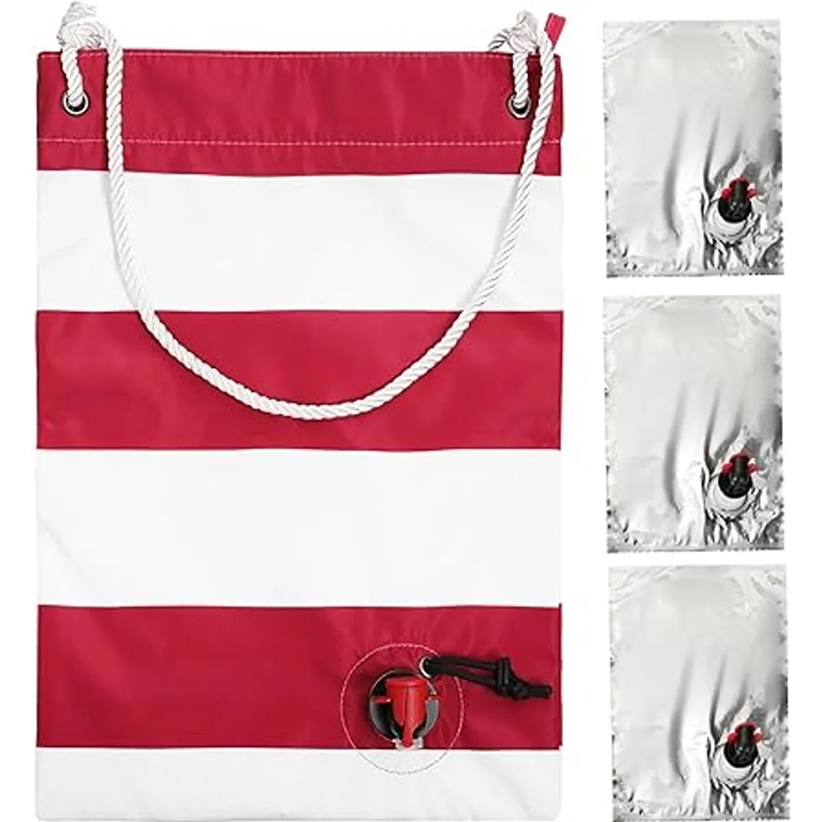 Christmas Insulated Red Wine Beach Bag 3