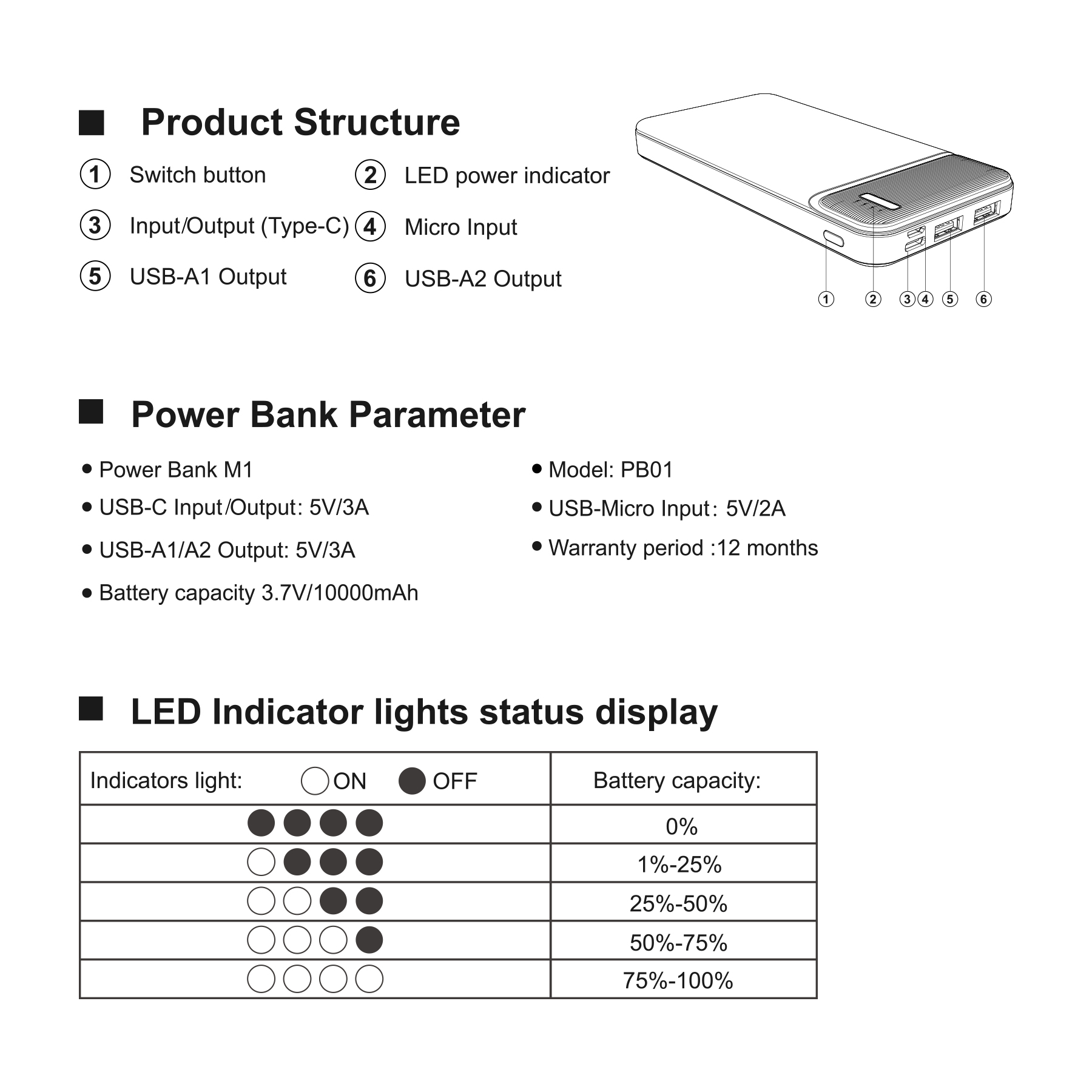 UL Tested Power Bank 10,000mAh 7