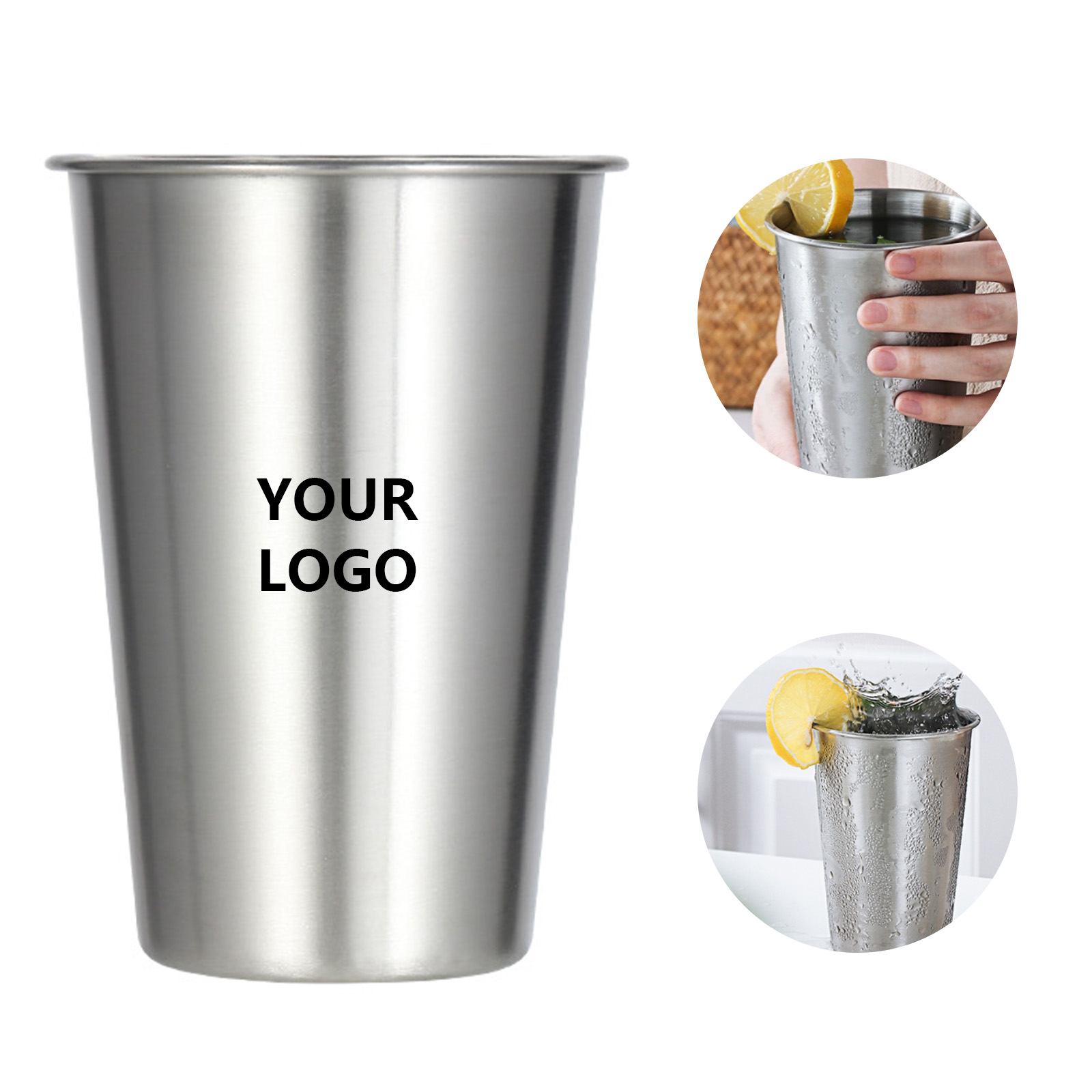 Stainless Steel Pint Cup 12 Ounce Polished Interior Exterior 2