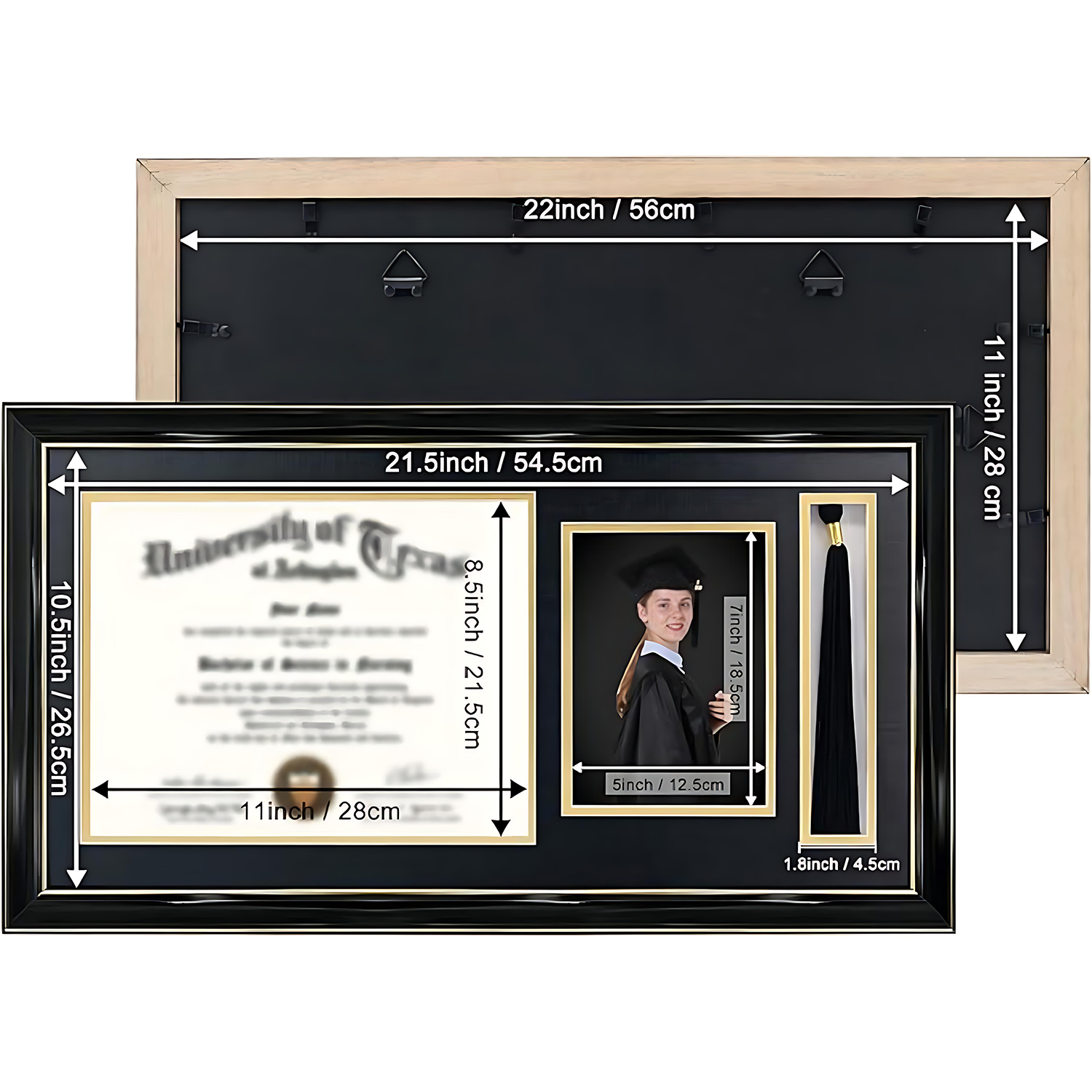 Wooden Frame with Tassel Stand for Certificates & Photos 6