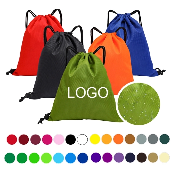 Water Resistant Oxford Drawstring Backpack 9