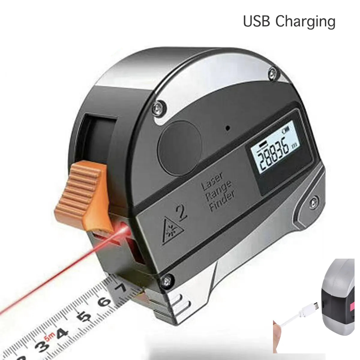 Protable Laser Tape Measure 2-in-1 3