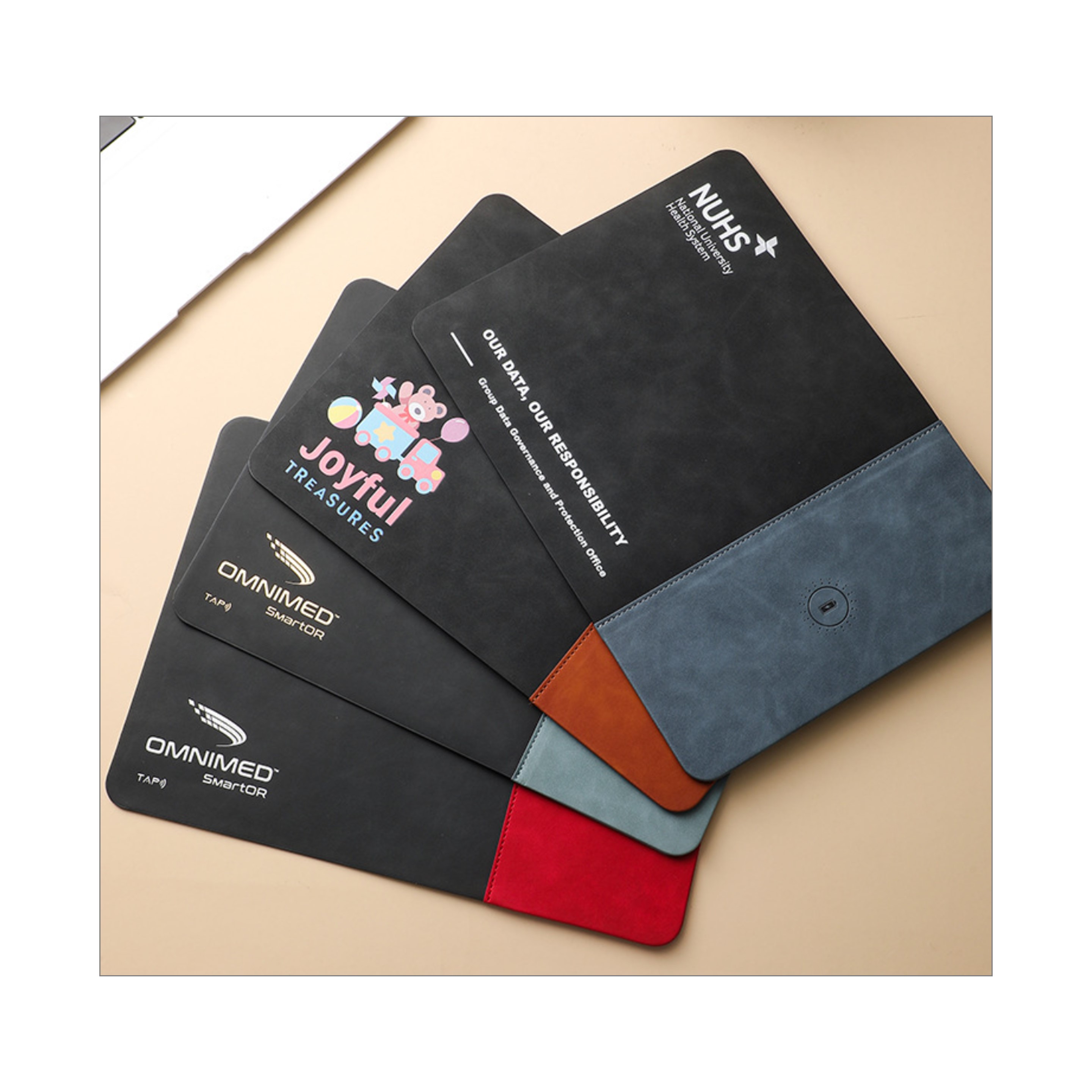 Vegan Leather Wireless Charging Mouse Pad 15W 7