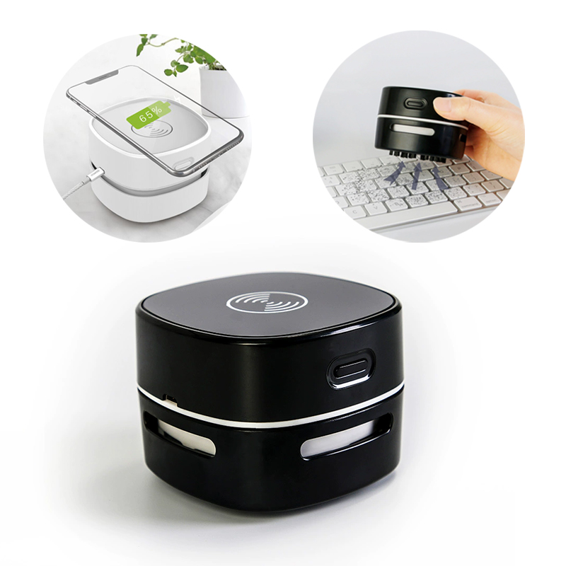 Mini Desktop Vacuum Cleaner with Wireless Charger 2