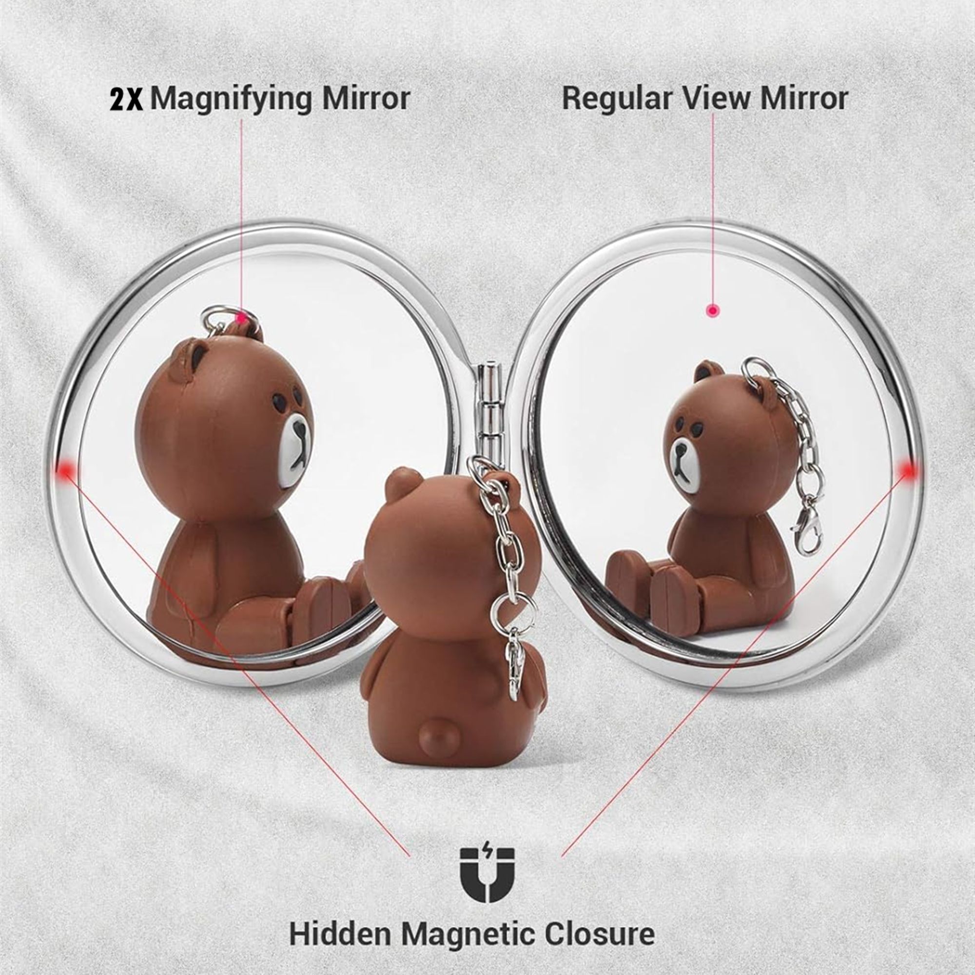1x/2x Magnifying Round Cosmetic Mirror 3