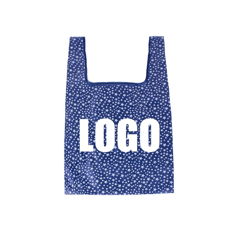 Polyester Folding Grocery Tote, custom tote bag with logo imprint 2