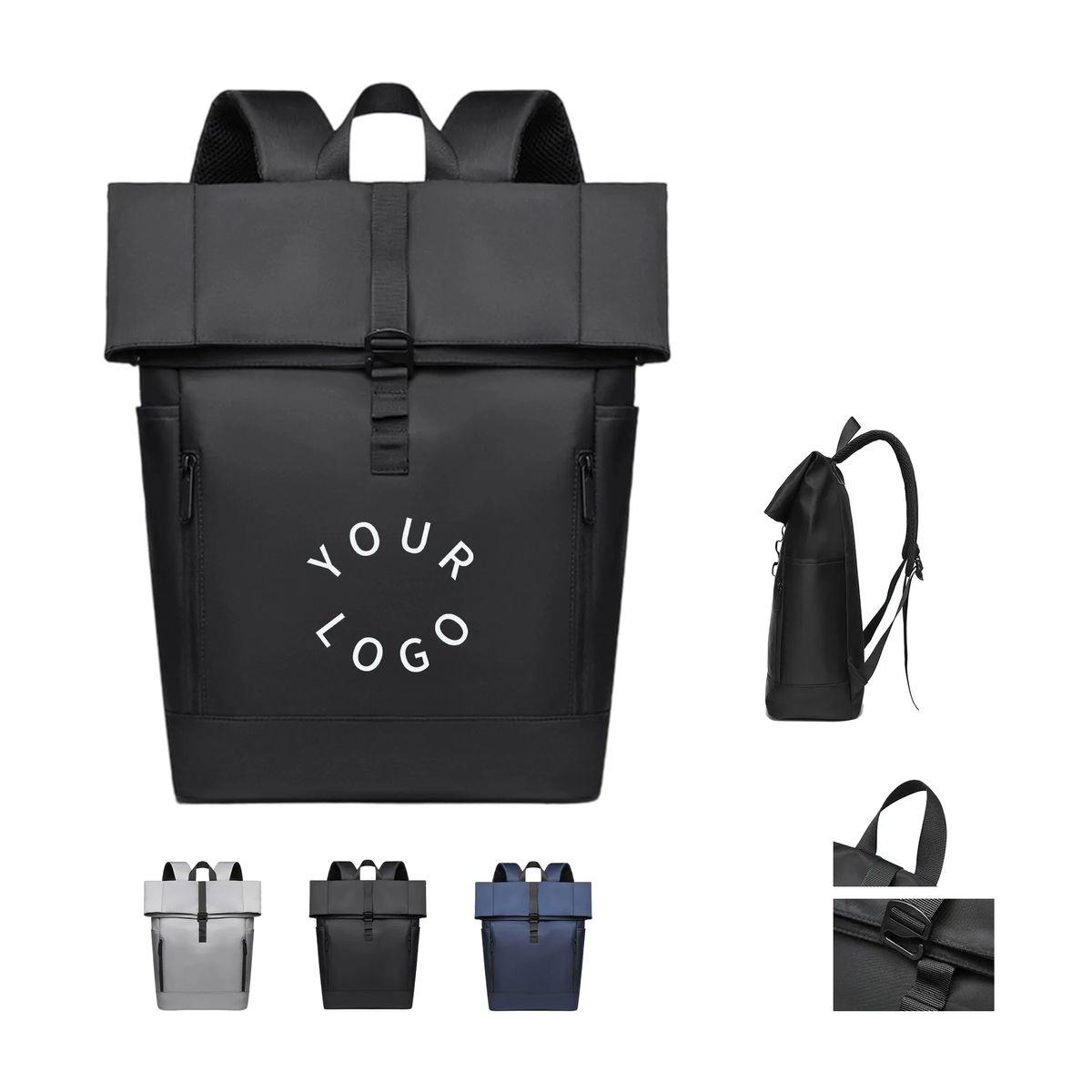 Polyester Laptop Backpack with 17 Inch Tall Structured Body 4