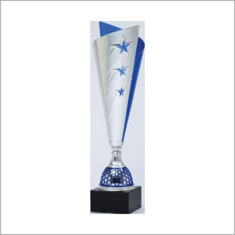 Blue/Silver Cup On Black Marble Base 2