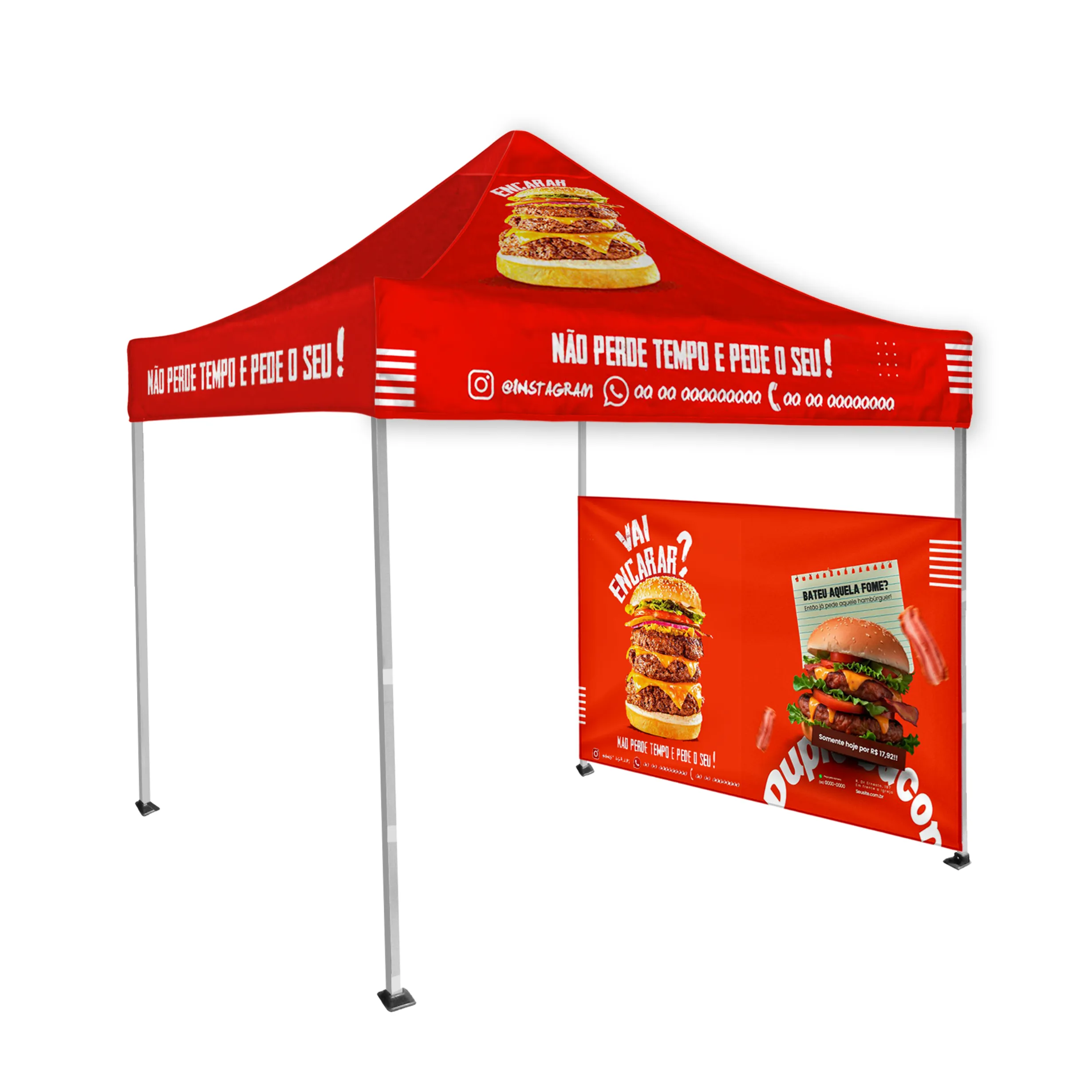 10'x10' Tent Canopy with frame and one half wall 1