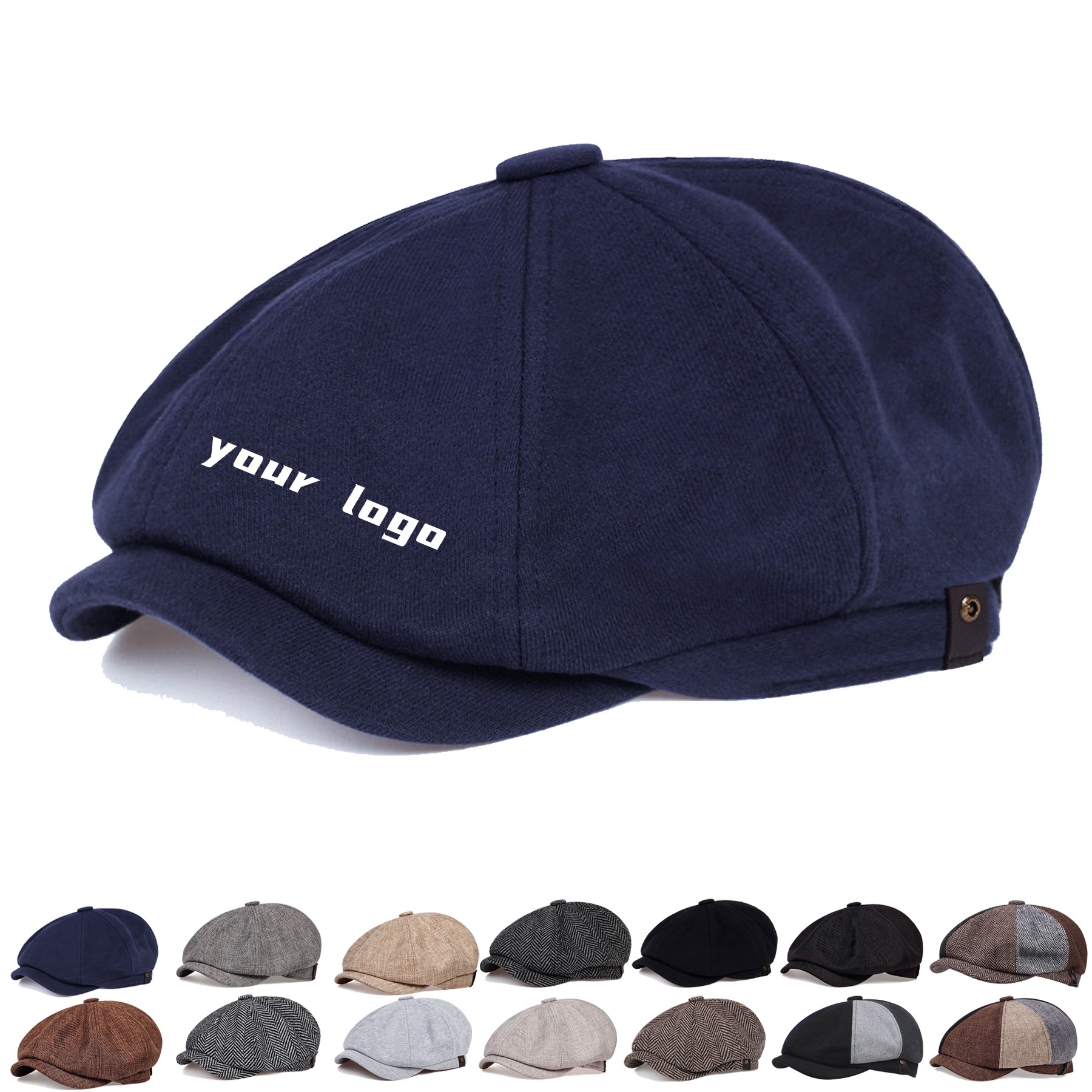 Wool Blend Newsboy Flat Cap