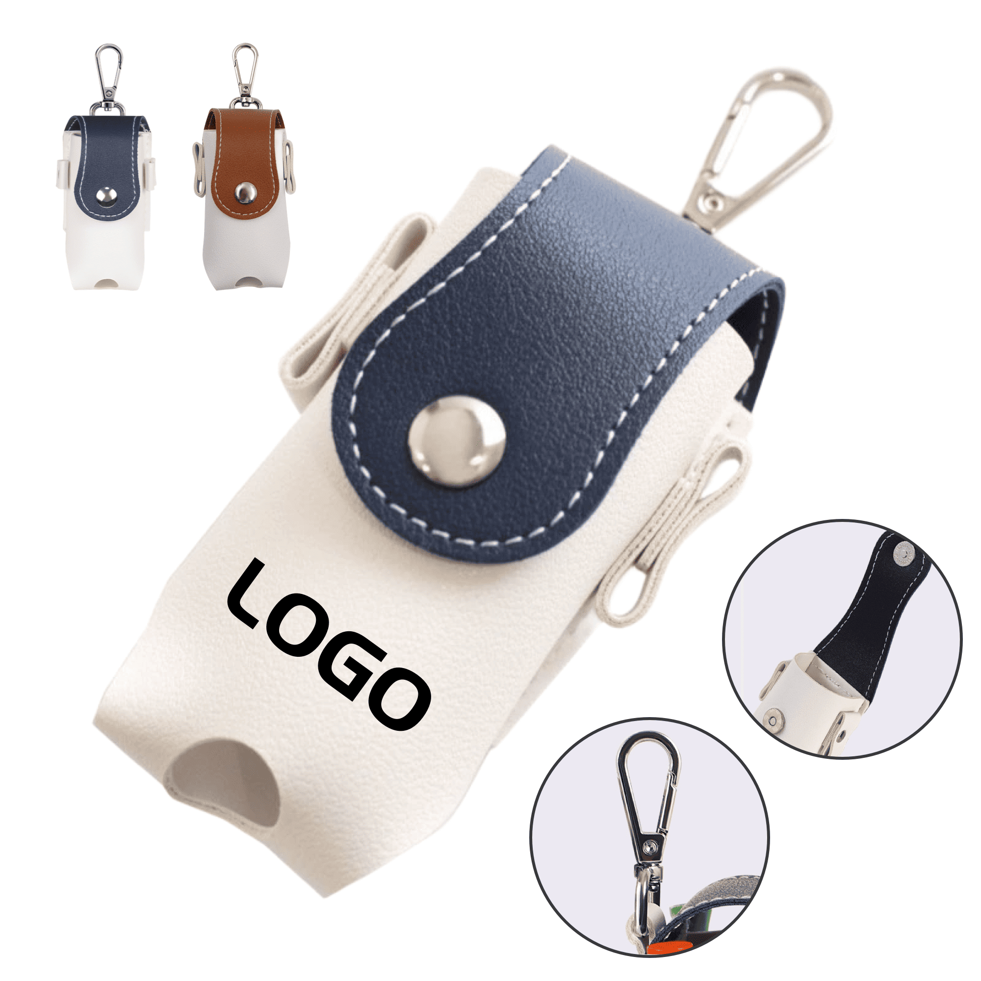 Two-Tone PU Leather Mini Golf Ball Pouch 1