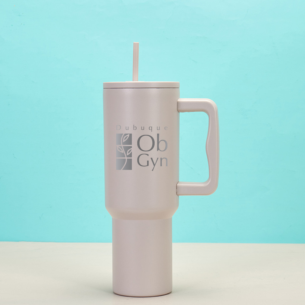 40 OZ Double Walls Stainless Steel Auto Tumbler With Straw And Handle 6