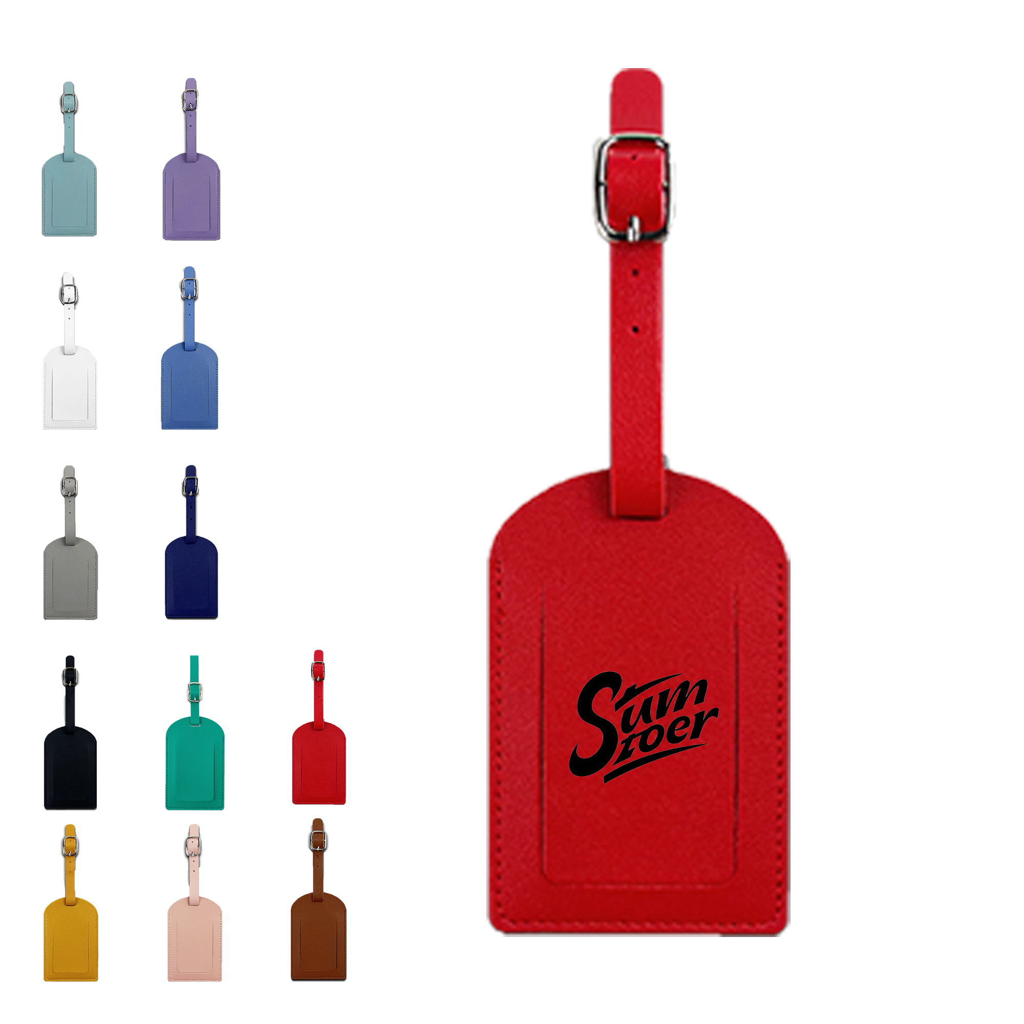 Genuine Leather Square Luggage Tag 2