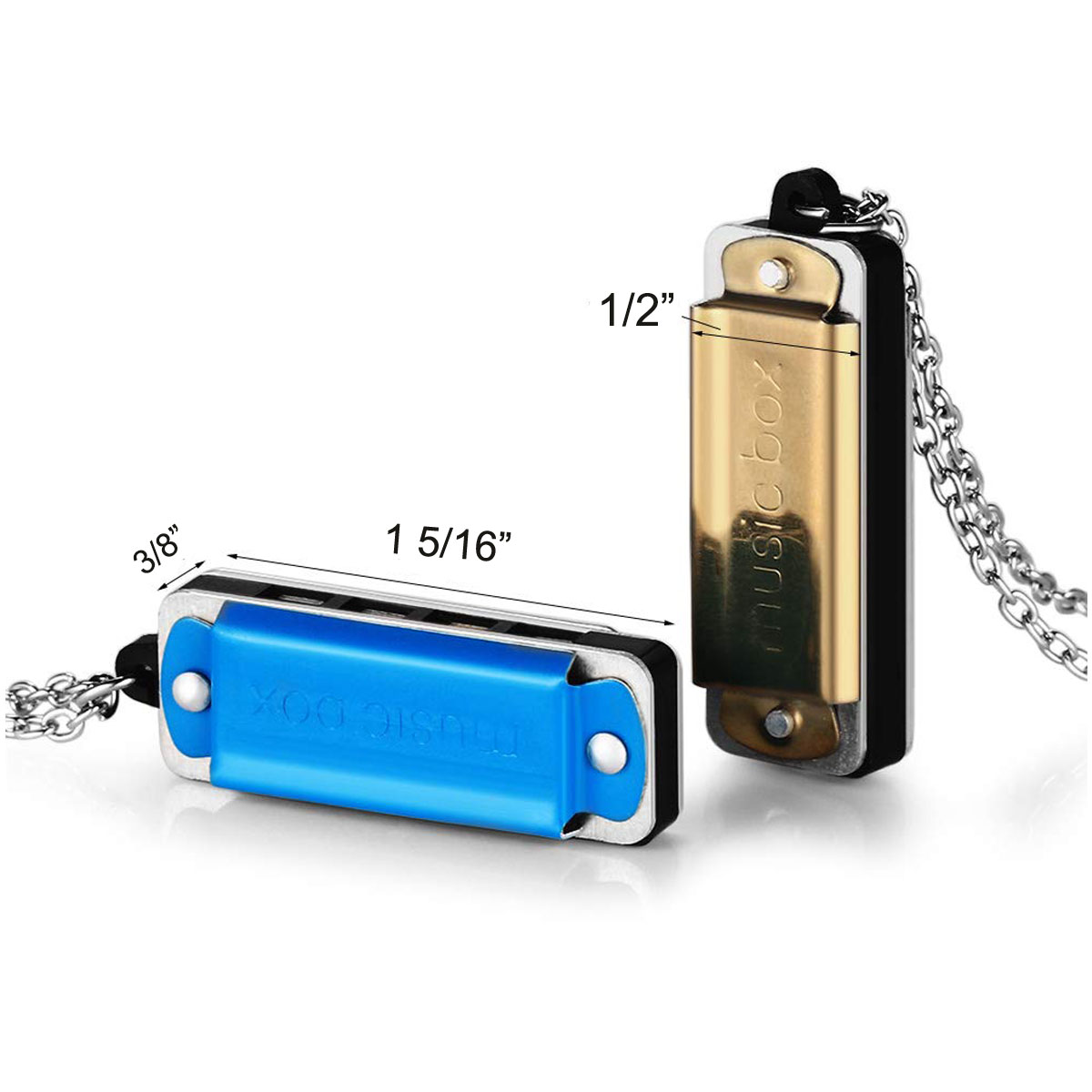 4 Holes C Key Mini Harmonica Necklace 2