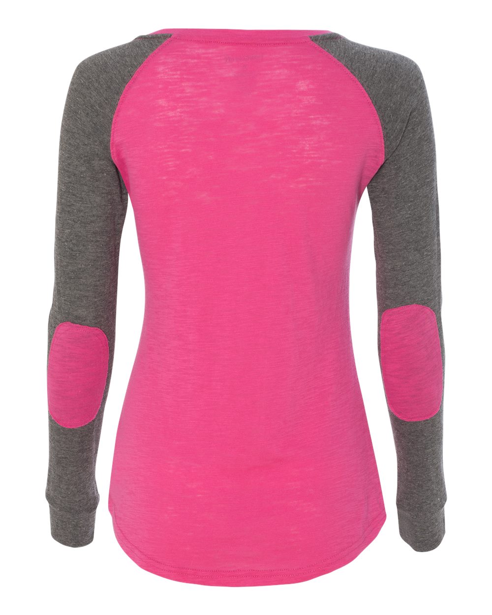 Women's Preppy Patch Slub Long Sleeve T-Shirt - T66 32