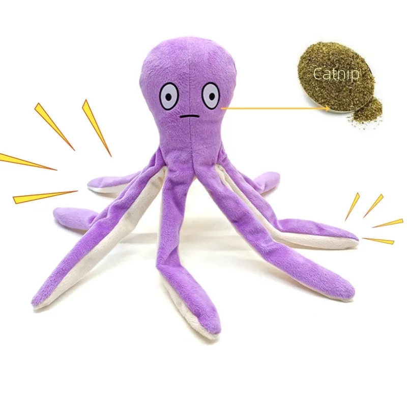 Small doy  octopus for puppy doll, cat squeaky plush toy 7