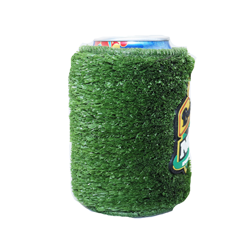 Artificial Grass Can Cooler, custom koozie with logo imprint 2