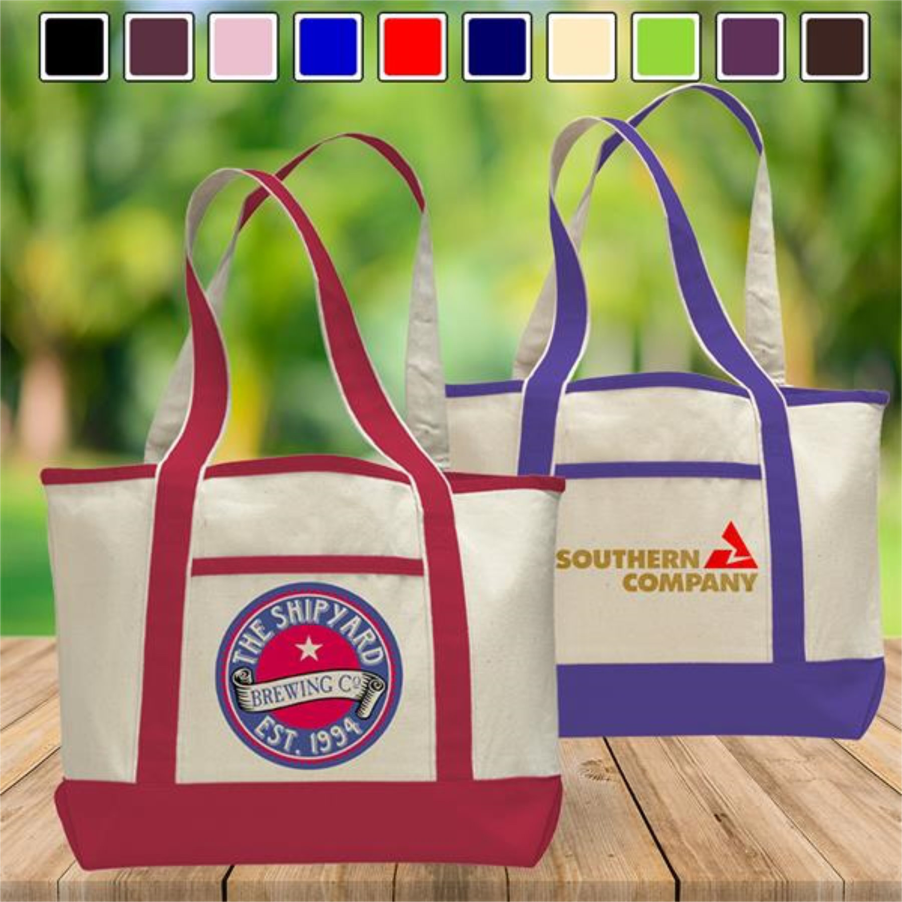Premium Shopping Tote Bag w/ Zipped Closure & Front Pocket 2