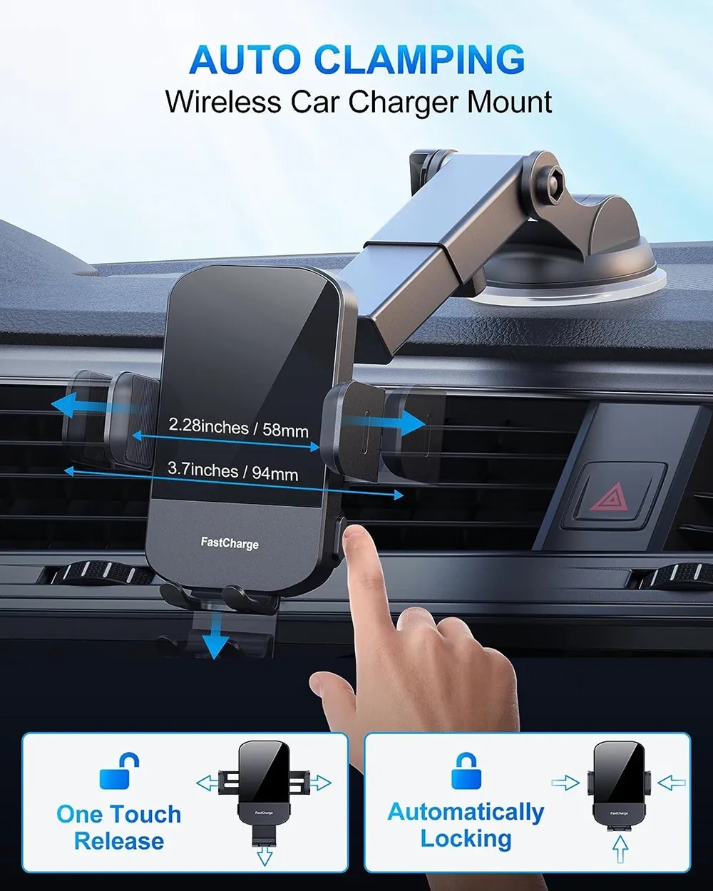 15W Wireless Fast Charging Car Charger 3