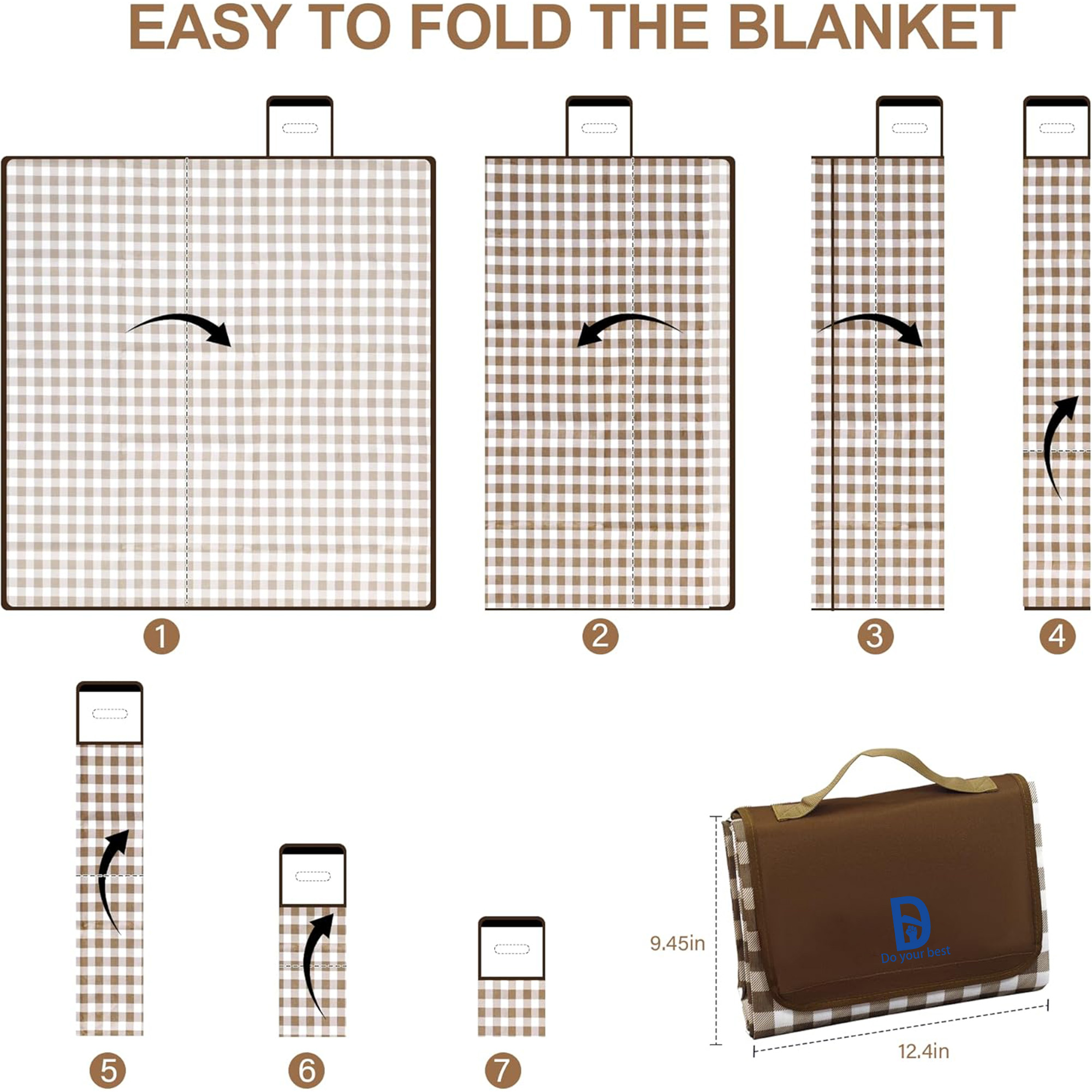 Large Waterproof Blanket for Hiking, Beach, Party 2