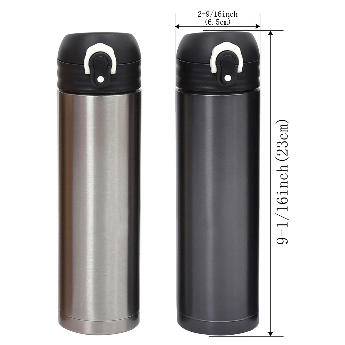 One-Button Open/Lock Stainless Steel Insulated Vacuum Mug 1