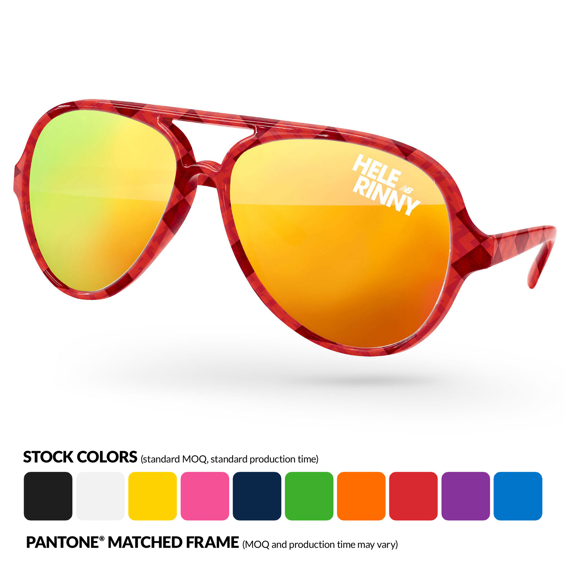 Aviator Mirror Sunglasses w/ Sublimation Wrap 5