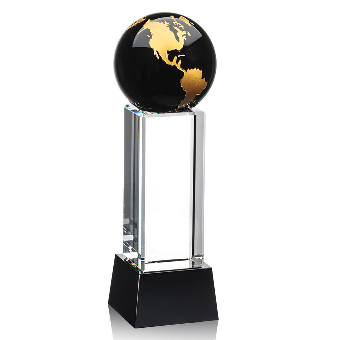 Luz Globe Award on Base - Black/Gold 10