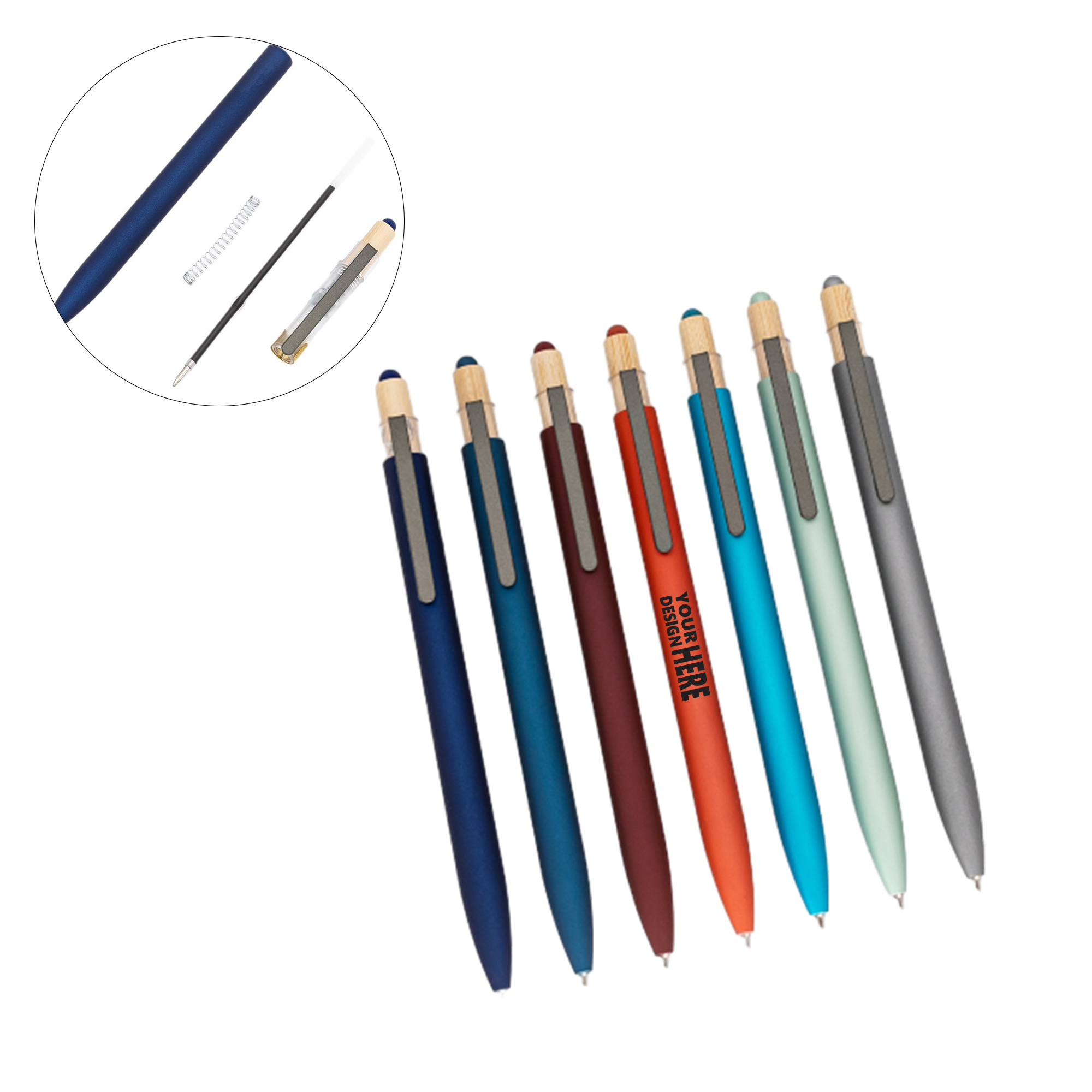 Custom Bamboo Cap Gel Ink Pen With Logo 2