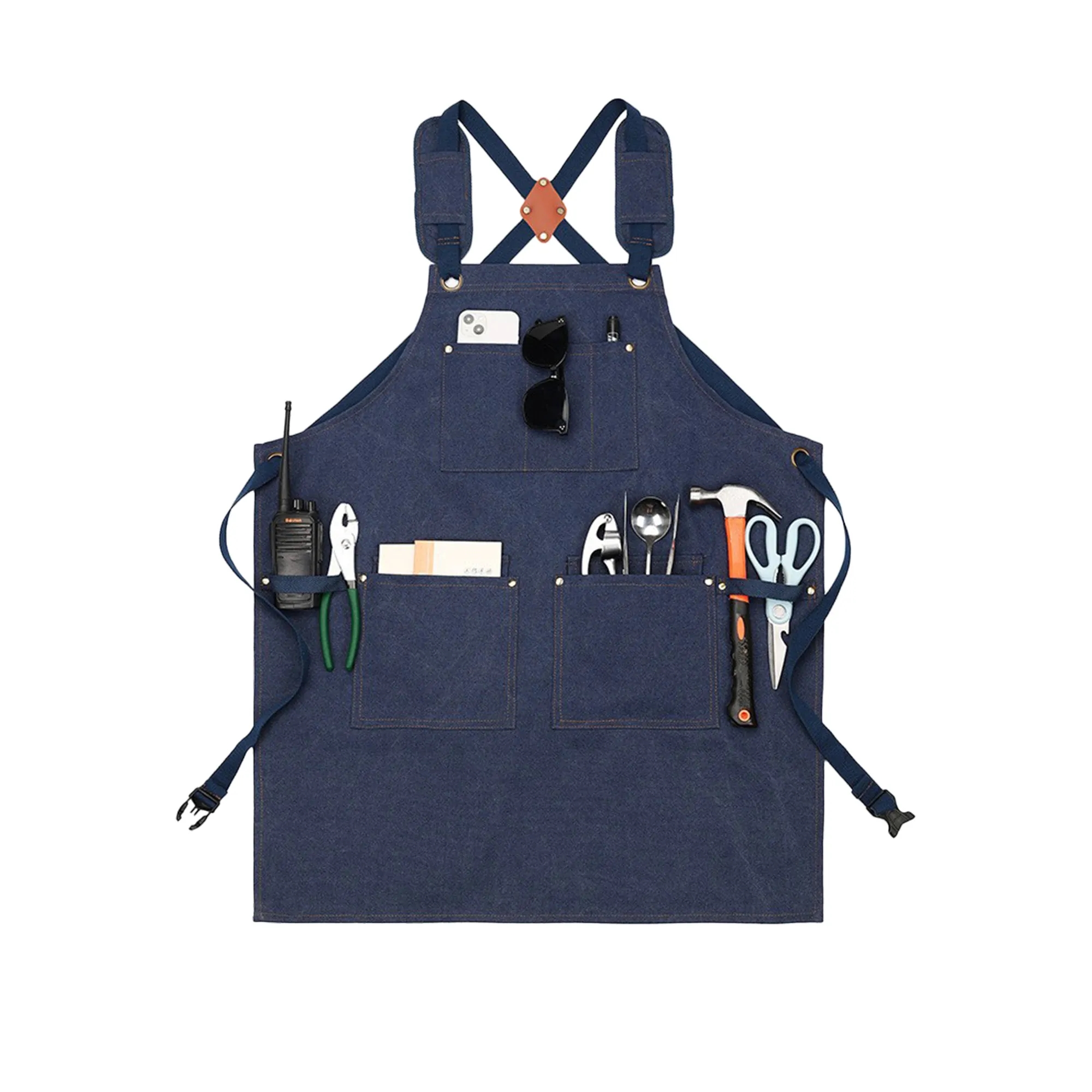 Cross-back Canvas Apron with Wide Straps 11