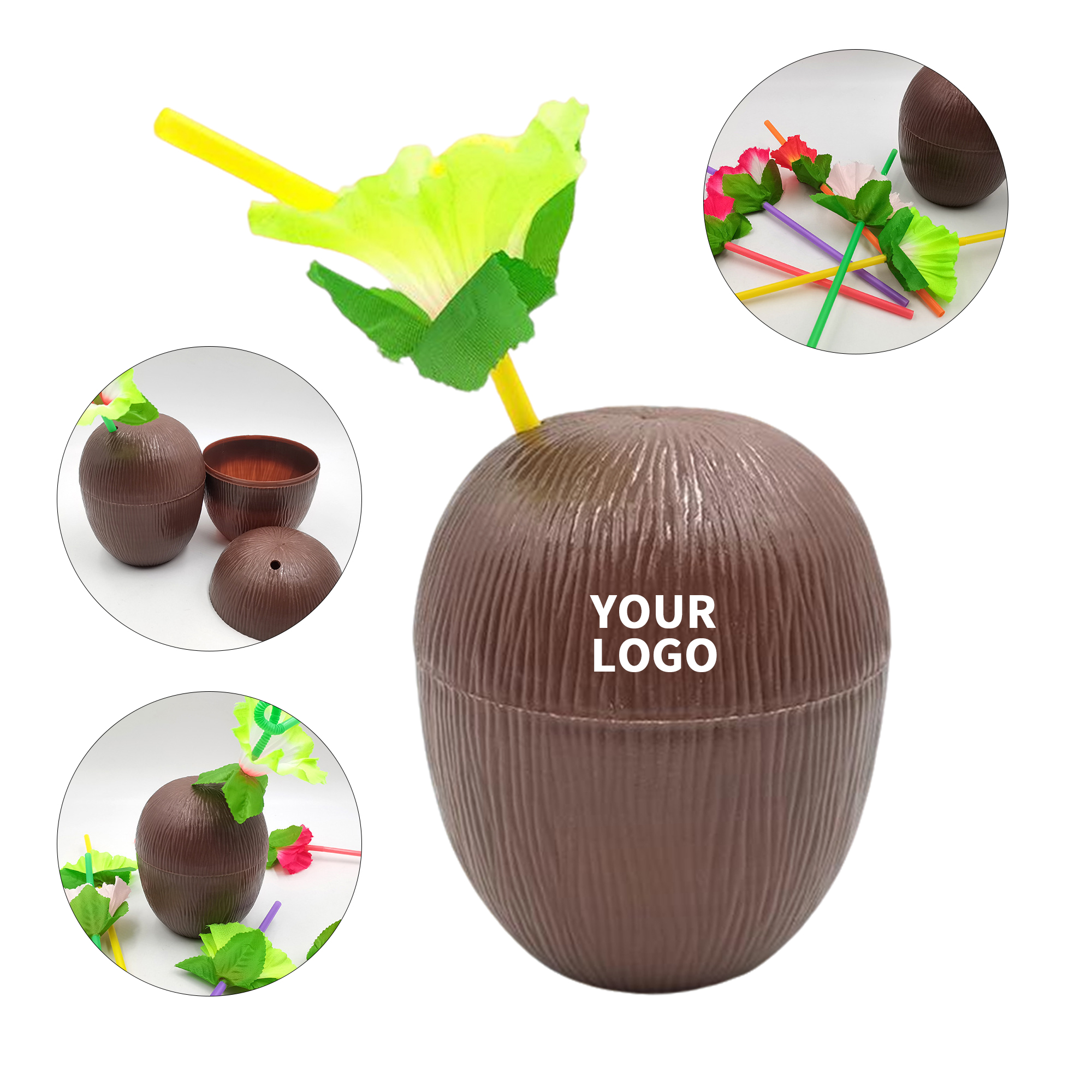 PP Plastic Coconut Cup Twist Close Lid Design 2