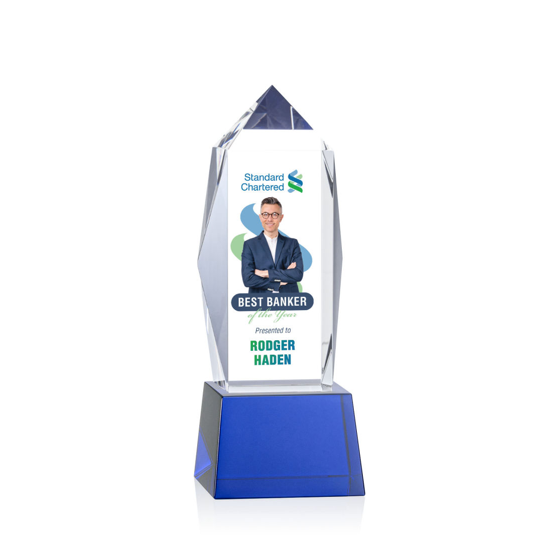 Bloomington VividPrint™ Award on Base - Blue 4