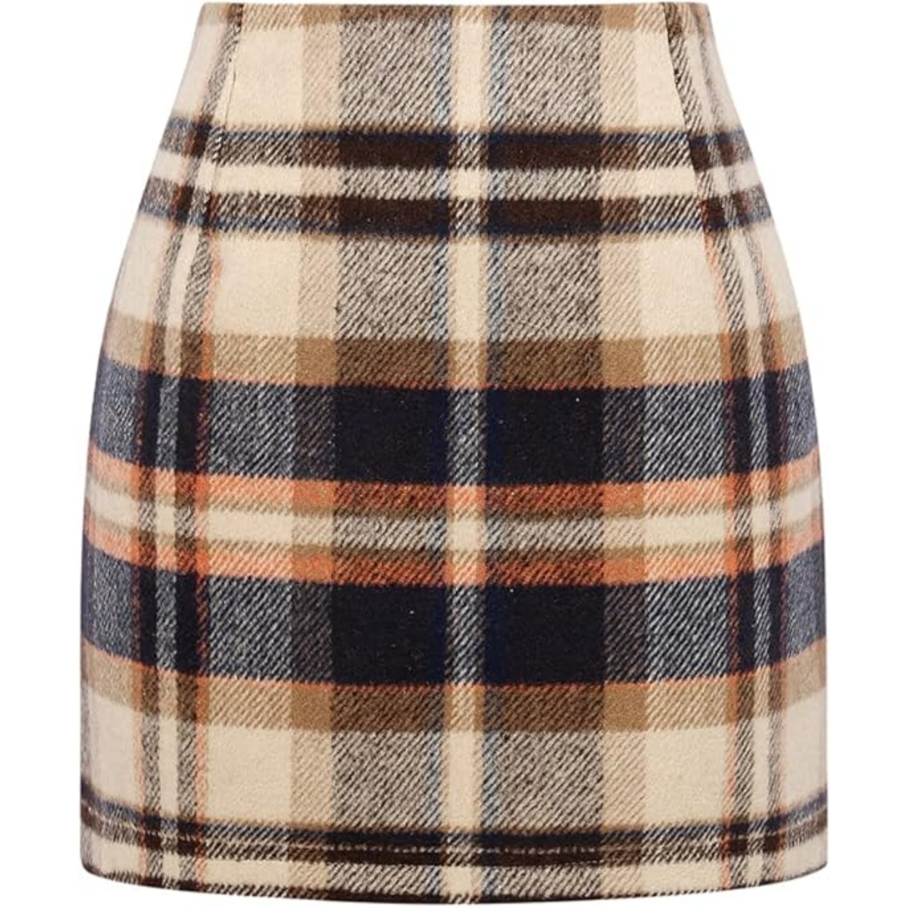 Womens Wool Plaid Mini Skirt 19